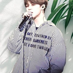 Rare Poly - Voile Hooded Drawstring Sheer Finish Striped Shirt BTS Fashion